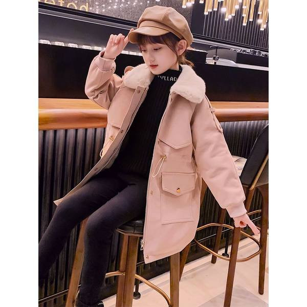 Geaca de toamna iarna pentru fete cu guler in puf