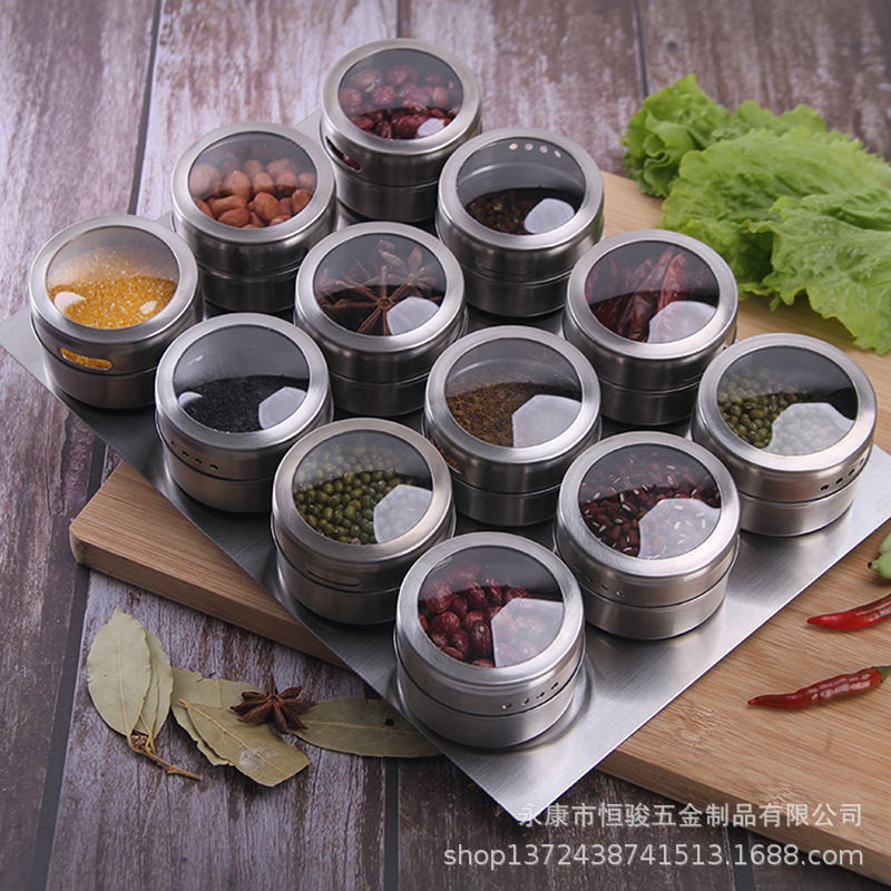 Borcane de condimente din oțel inoxidabil Cutii de condimente multifuncționale Accesorii de bucătărie Cutii de condimente
