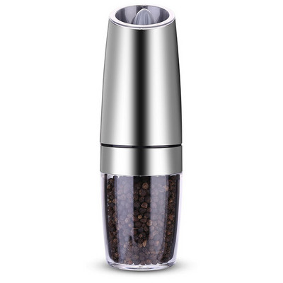 BOZZH elektrinis pipirų malūnas gravitacinis indukcinis nerūdijančio plieno druskos prieskonių malūnėlis LED šviesos virtuvės įrankis