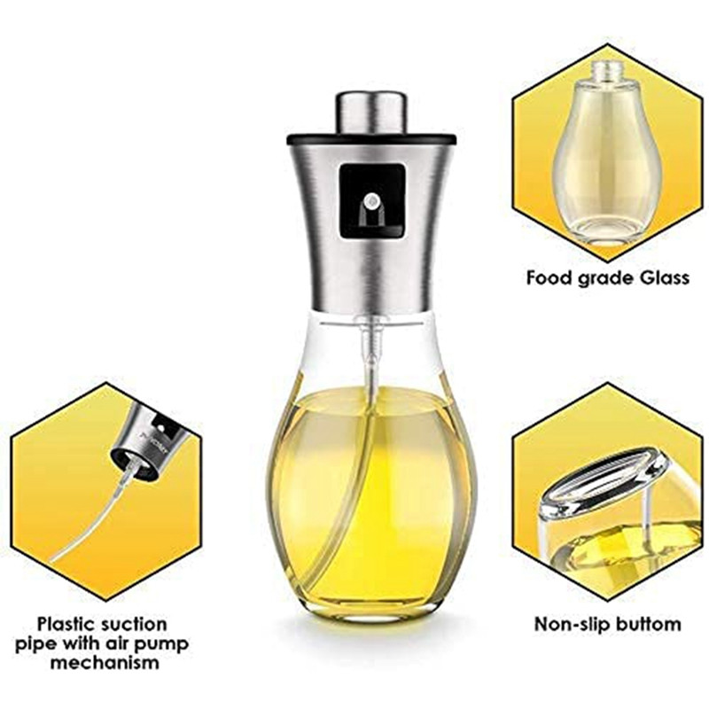 Pulverizator de ulei de măsline pentru gătit, sticlă de pulverizator de ulei, pulverizator de ulei reîncărcat Mister pentru gătit, coacere, grătar