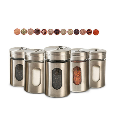 Cutie de depozitare pentru condimente din oțel inoxidabil Sticle pentru condimente Borcane cu agitator Organizator pentru grătar Ierburi pentru gătit Articole pentru bucătărie
