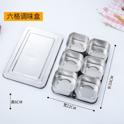 Japán rozsdamentes acél fűszeres doboz készlet Kreatív fűszeres tégely 6 rács 8 opcionális fedéllel Konyhai egészség fűszerdoboz