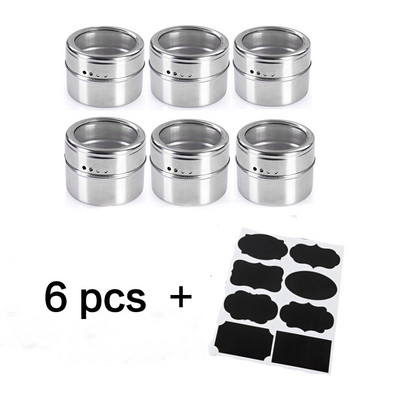 Set de oale de condimente din oțel inoxidabil vizibil Set de sticle de condimente de uz casnic Set de tip magnetic cu autocolante Ustensile de bucătărie Borcane de condimente