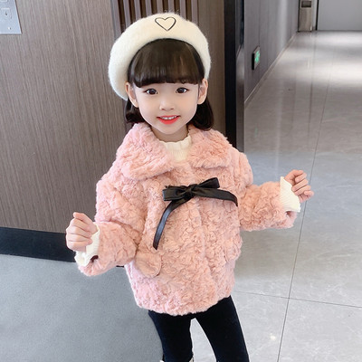 Madinga striukė mergaitėms su klasikine apykakle ir kaspinu