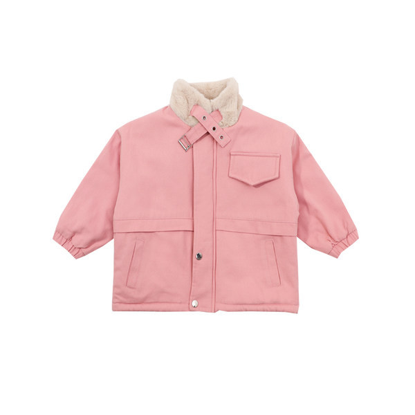 Vaikiška striukė su šiltu pamušalu ir užsegamu užtrauktuku