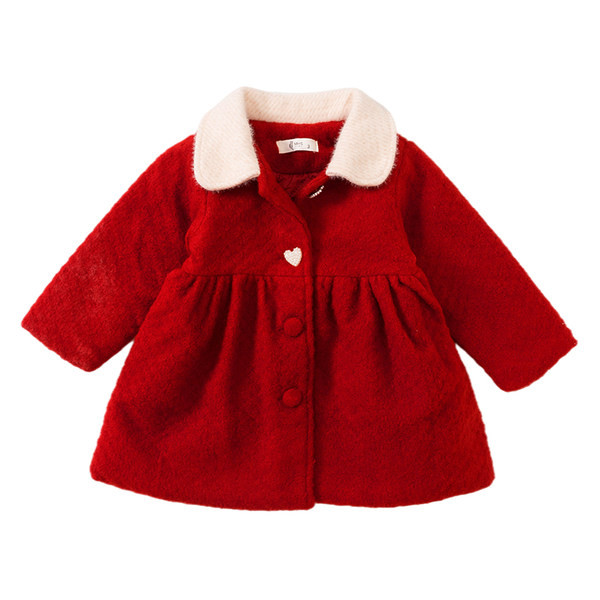 Palton croit pentru copii pentru fete cu guler clasic