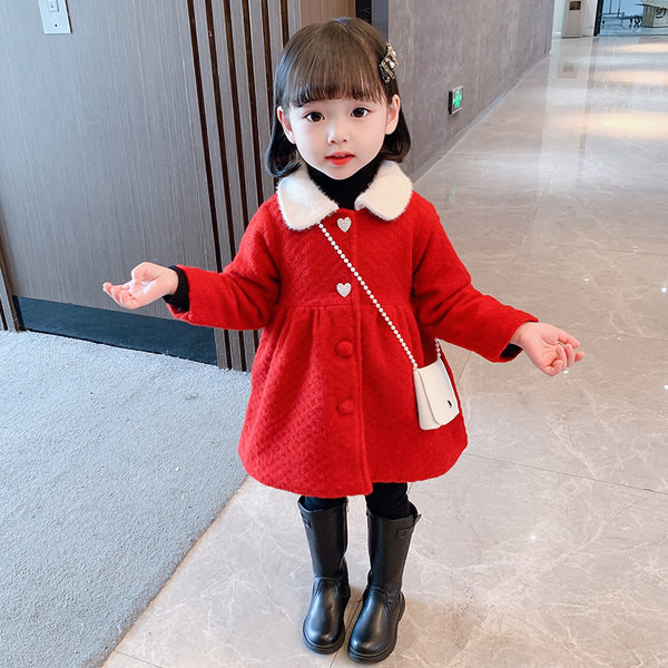 Palton croit pentru copii pentru fete cu guler clasic
