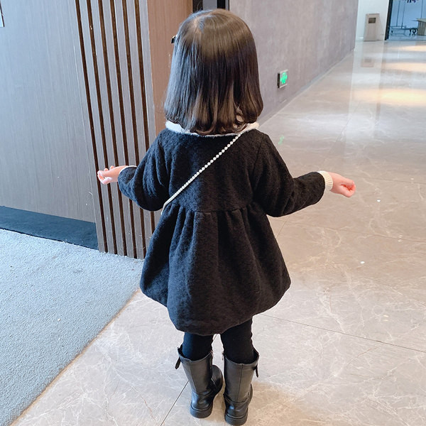 Palton croit pentru copii pentru fete cu guler clasic