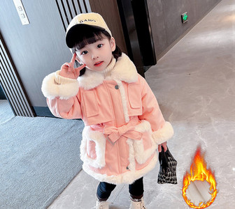 Polsterdatud lukuga ja taskuga laste jope tüdrukutele