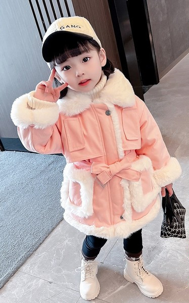 Polsterdatud lukuga ja taskuga laste jope tüdrukutele