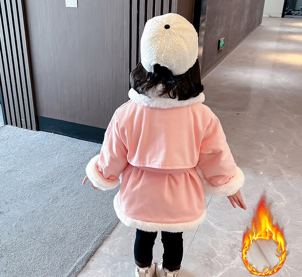 Polsterdatud lukuga ja taskuga laste jope tüdrukutele