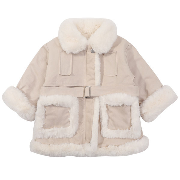 Polsterdatud lukuga ja taskuga laste jope tüdrukutele