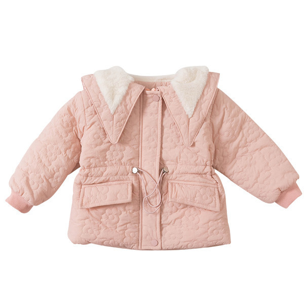 Geaca pentru copii captusita pentru fete cu sireturi si buzunar