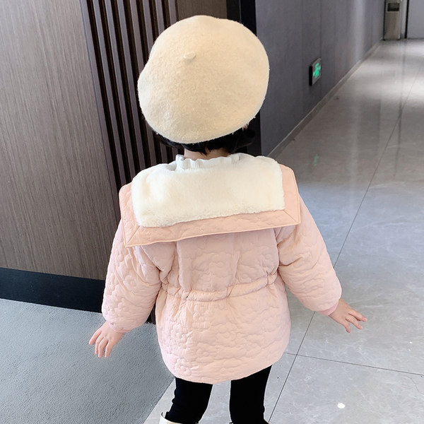 Geaca pentru copii captusita pentru fete cu sireturi si buzunar