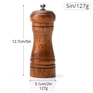 Konco medienos pipirų malūnėlis, druskos ir pipirų malūnėlis su stipriu reguliuojamu keraminiu malūnu rankiniu prieskonių malūnu virtuvės įrankiu