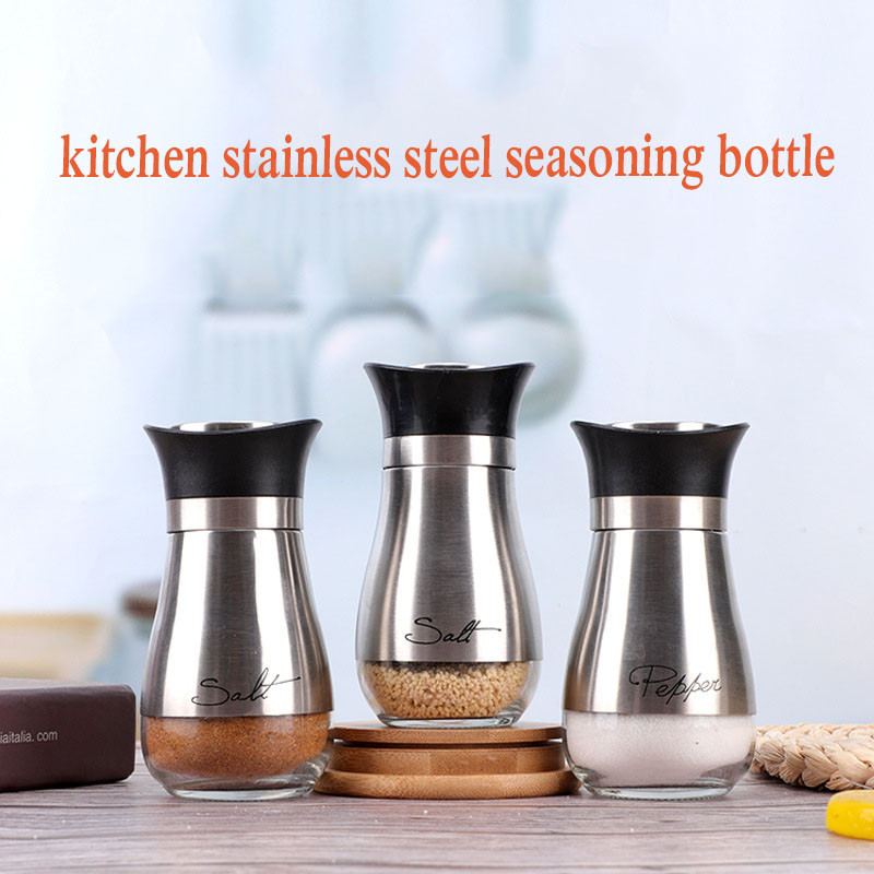 Sticlă de sare de zahăr multifuncțional din oțel inoxidabil 1 buc. Ustensile de bucătărie Condimente Shaker de piper Borcan de condimente Cutie de condimente