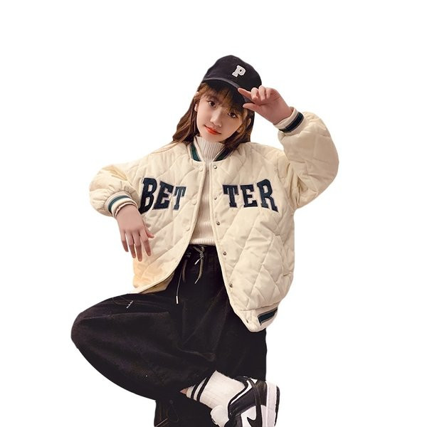 Vaikiška sportinė striukė su užtrauktuku ir užrašu mergaitėms