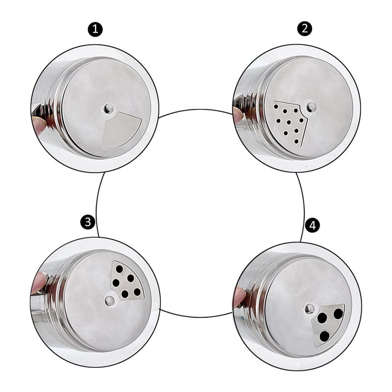 Borcan de condimente din oțel inoxidabil din sticlă pentru piper Sticle pentru condimente Sticle de depozitare cu sigiliu pentru gătit Unelte pentru bucătărie