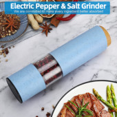 Elektrinė druskos ir pipirų malūnėlis, automatinis prieskonių malūnėlis su baterijomis varomas kviečių pluošto medžiagų plaktuvas Virtuvės įrankiai Virtuvės prietaisai
