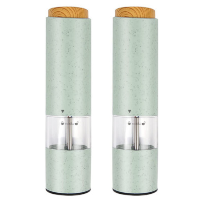 Elektrinė druskos ir pipirų malūnėlis, automatinis prieskonių malūnėlis su baterijomis varomas kviečių pluošto medžiagų plaktuvas Virtuvės įrankiai Virtuvės prietaisai