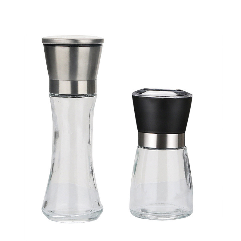 Kézi paprikadaráló konyhai kellékek rozsdamentes acél derekú, magas darálású főzőeszköz Hordozható üveg só- és borsszórók