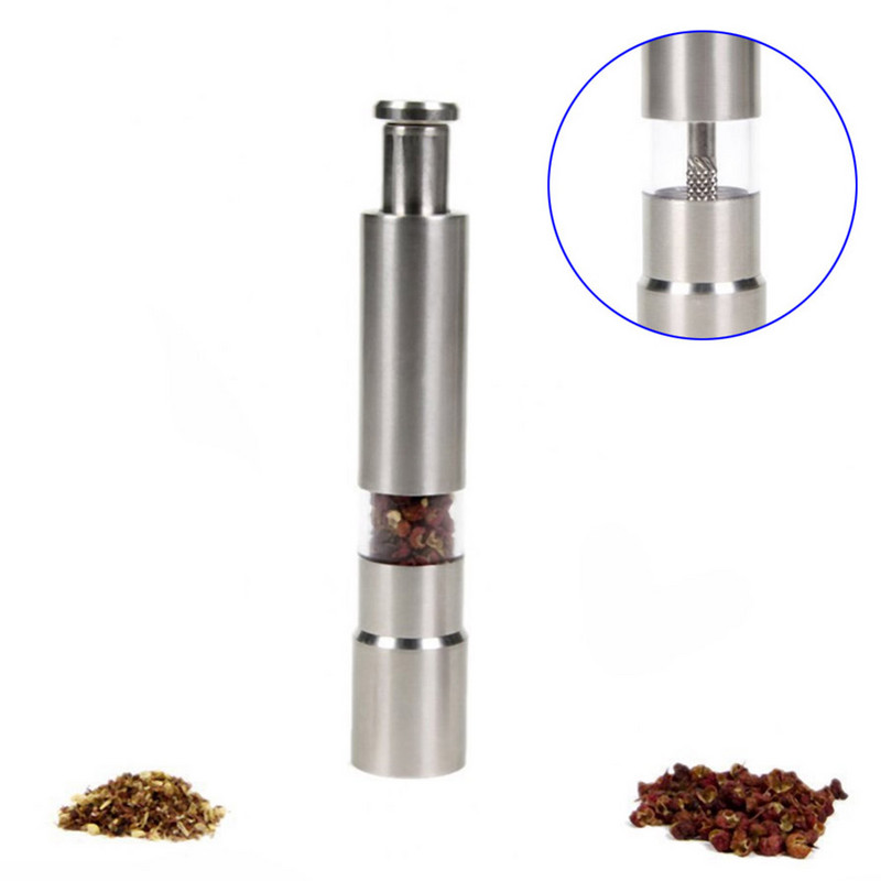 Nerūdijančio plieno pipirų malūnėlio druskos malūnėlio kombinuotas mygtukas kelionėms NIN668