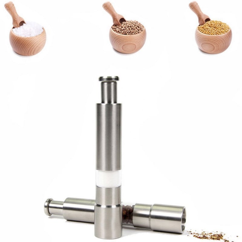 Nerūdijančio plieno pipirų malūnėlio druskos malūnėlio kombinuotas mygtukas kelionėms NIN668