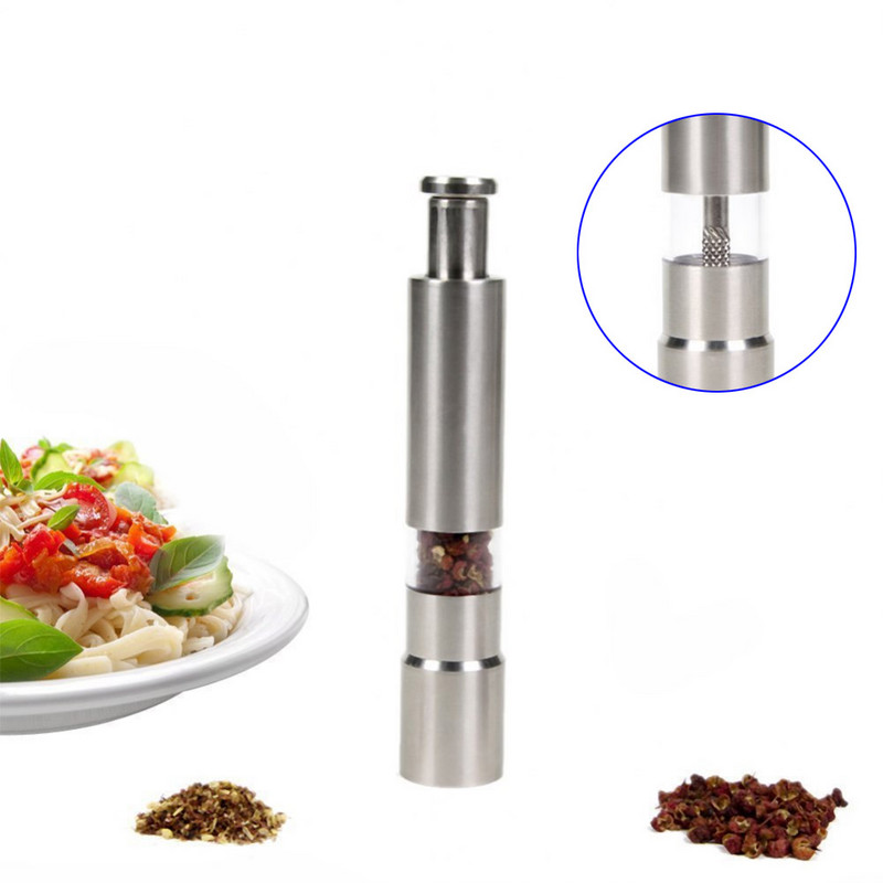 Nerūdijančio plieno pipirų malūnėlio druskos malūnėlio kombinuotas mygtukas kelionėms NIN668