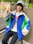 Plataus rašto sportinė striukė su užtrauktuku mergaitėms