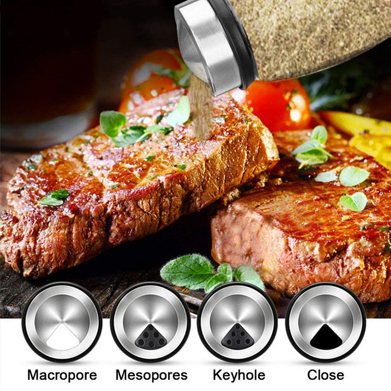 6db Forgatható tégely fűszerekhez Üveg Konyhai Üveg Fűszertartó Só Bors shaker Fűszeres üvegkészlet Konyhai fűszertartó