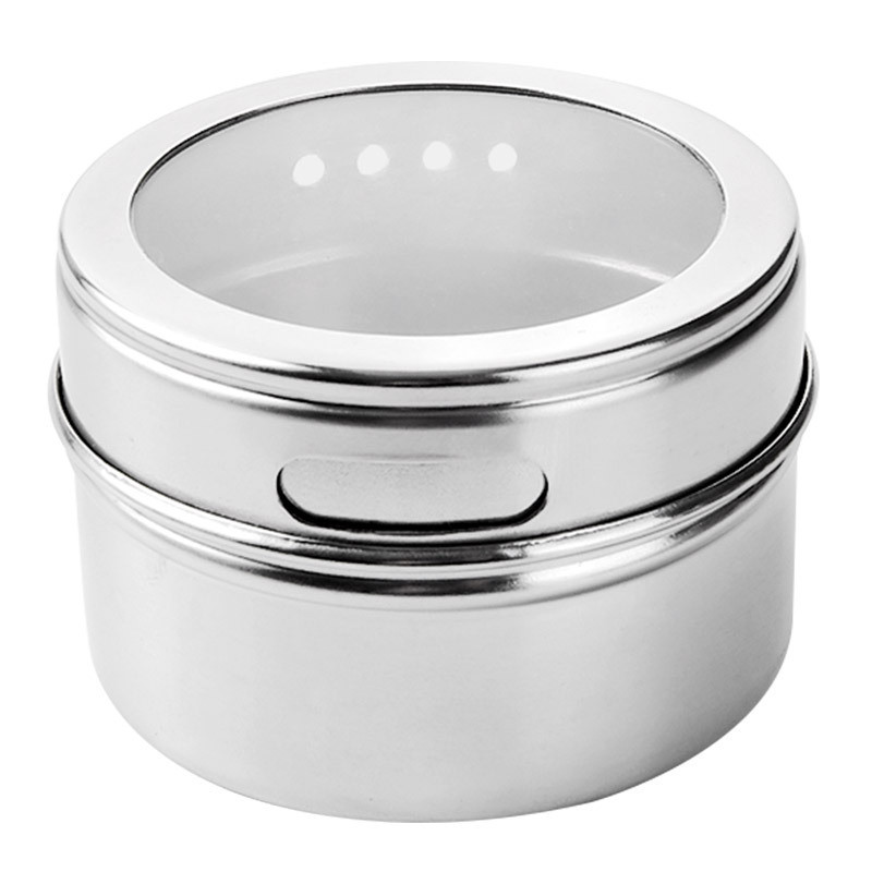 4db Mágneses szívású fűszeres doboz falra szerelhető rozsdamentes acél fűszeres doboz hűtőszekrény grillező fűszeres locsoló palack