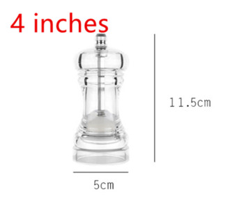 Paprikadaráló akril só és bors shakerek manuálisan állítható durvaság fűszeres palack konyhai kiegészítők