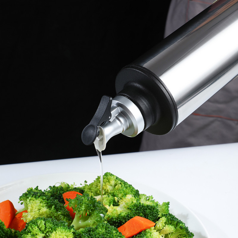 650 ml nerūdijančio plieno stiklinis aliejaus butelis, nepralaidus tepalavimui buitinis virtuvės sojos padažo acto bakas