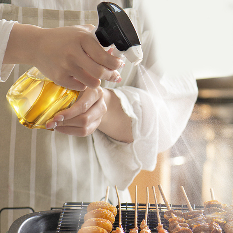 2022 Új konyhai fűszerezés olajozó főzés BBQ sütőprés Olaj spray palack otthoni üveg spray palack 200 ml spray palack