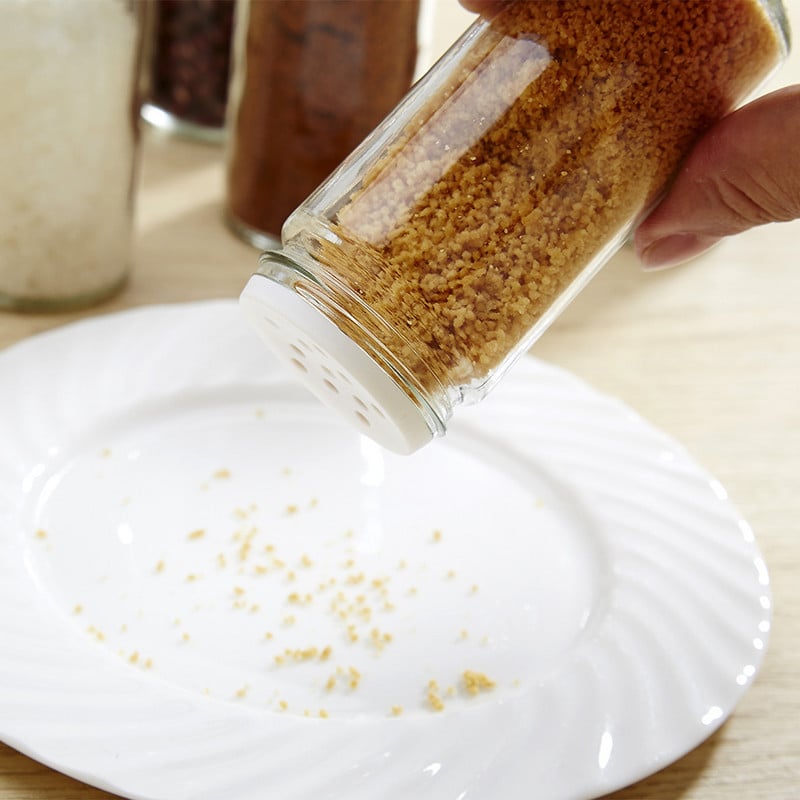 6 stiklainių prieskonių lentynėlė nerūdijančio plieno prieskonių stovo laikiklis pagardų druskos pipirų karuselė prieskonių indeliai stiklinis laikymo indas