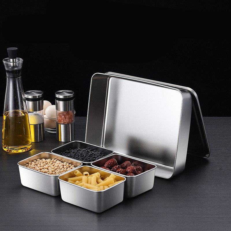 1/2/3/4/6 grile Cutie de condimente Set de condimente cu capac Agitatoare de piper din oțel inoxidabil Borcane Containere Raft Unelte de depozitare pentru bucătărie