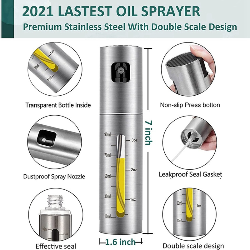 Olívaolaj permetező főzéshez, olajspray-palack konyhai olajos olajfröccs salátához, borsdaráló is