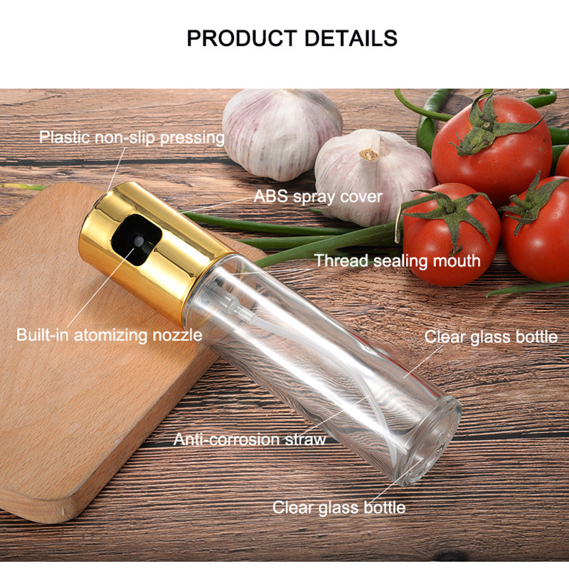 Sticlă portabilă de pulverizare pentru ulei, rezistentă la scurgeri, unealtă pentru gătit pentru bucătărie, pulverizator pentru condimente pentru apă, pentru camping, accesoriu pentru grătar