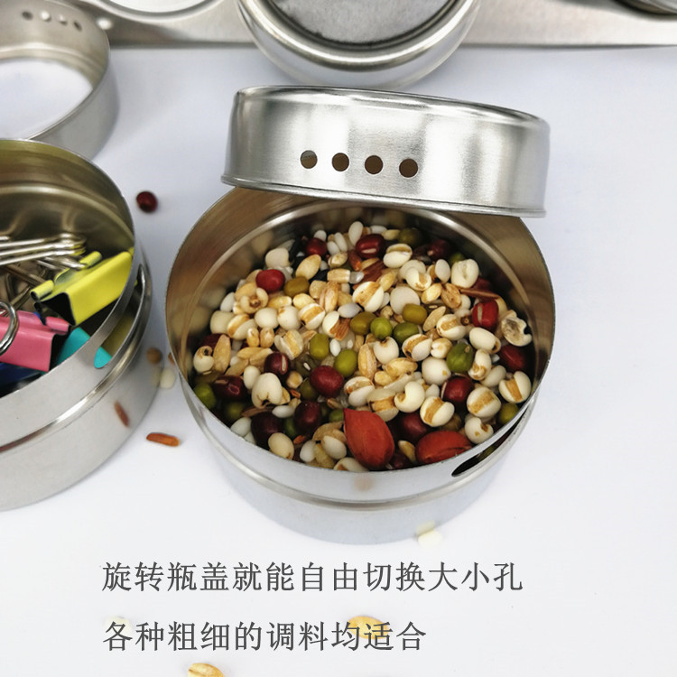 Buitinė kepsninė su uždaru pagardinimo puodu Magnetinis prieskonių puodas su lipdukais Nerūdijančio plieno prieskonių dėžutė