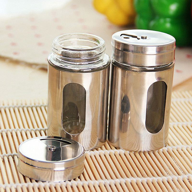 Roostevabast terasest maitseainepurgid Maitseainepurgid Pöörlevad kaaned soolapipra loksutajad hambaork maitseainete säilituspudel Köögi maitseaineriiul