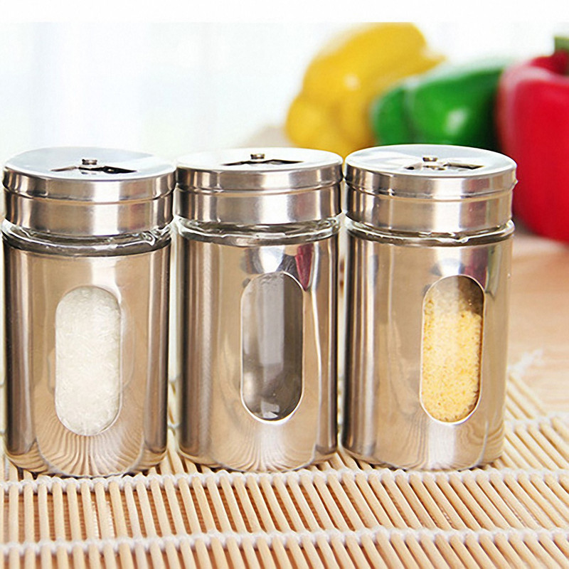 Roostevabast terasest maitseainepurgid Maitseainepurgid Pöörlevad kaaned soolapipra loksutajad hambaork maitseainete säilituspudel Köögi maitseaineriiul