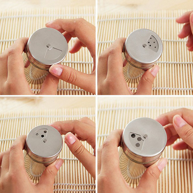 Roostevabast terasest maitseainepurgid Maitseainepurgid Pöörlevad kaaned soolapipra loksutajad hambaork maitseainete säilituspudel Köögi maitseaineriiul