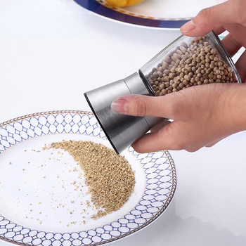 Мелничка за пипер 2 в 1 Ръчна мелничка за сол и пипер от неръждаема стомана Шейкъри за подправки Кухненски инструменти Аксесоари за готвене