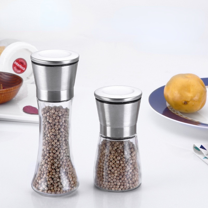 Rasnita de piper 2 in 1 din otel inoxidabil Rasnita manuala de sare si piper Rasoare de condimente Ustensile de bucatarie Accesorii pentru gatit
