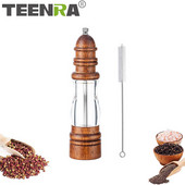 TEENRA râșniță manuală sare piper râșniță din lemn pentru piper și condimente râșniță de mână pentru condimente râșniță cu perie unealtă de bucătărie