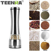 TEENRA Agitatoare manuale pentru sare si piper Macinata de piper din otel inoxidabil Macinata pentru moara de ierburi Unelte portabile pentru macina de bucatarie