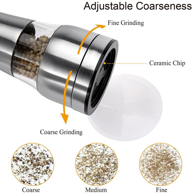 TEENRA Agitatoare manuale pentru sare si piper Macinata de piper din otel inoxidabil Macinata pentru moara de ierburi Unelte portabile pentru macina de bucatarie