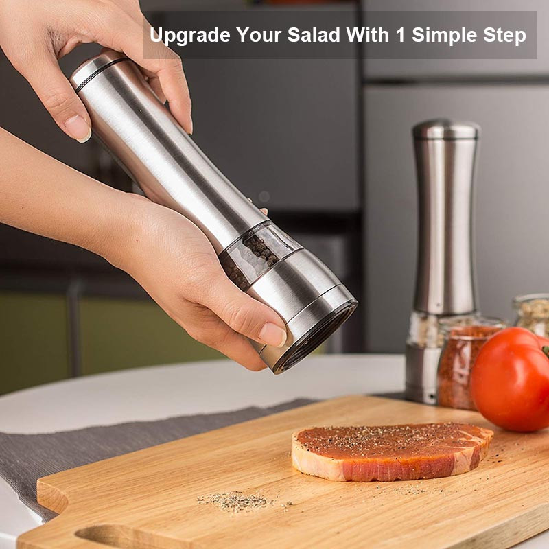 TEENRA Agitatoare manuale pentru sare si piper Macinata de piper din otel inoxidabil Macinata pentru moara de ierburi Unelte portabile pentru macina de bucatarie