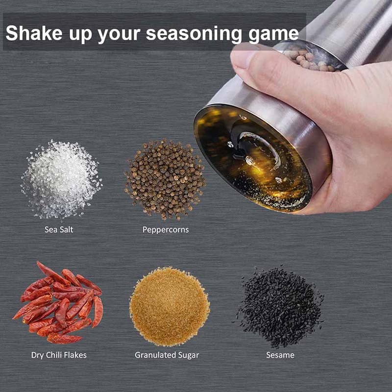 TEENRA Agitatoare manuale pentru sare si piper Macinata de piper din otel inoxidabil Macinata pentru moara de ierburi Unelte portabile pentru macina de bucatarie