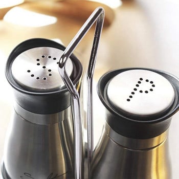 Σετ SHGO HOT-Salt and Pepper Shakers - Ανοξείδωτο ατσάλι υψηλής ποιότητας με γυάλινο πάτο και βάση 4 ιντσών - 4 ίντσες x 6 ίντσες x 2 ίντσες,